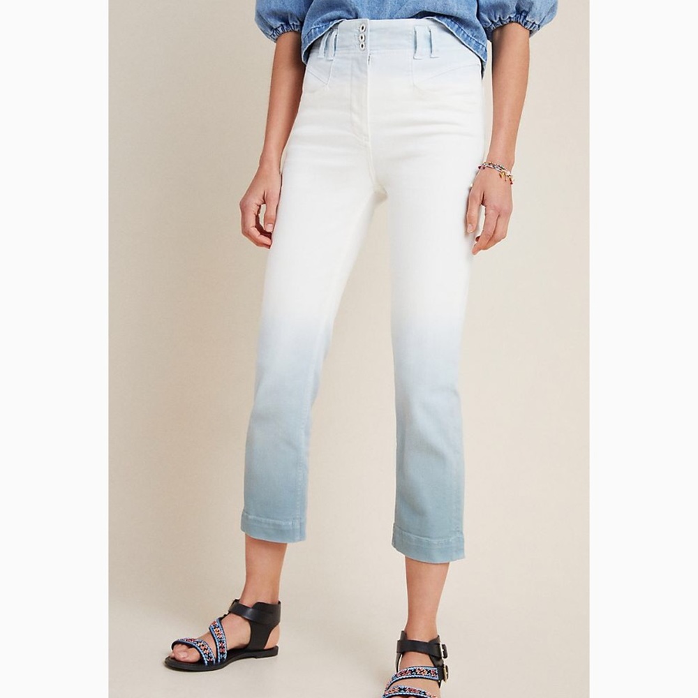 HP 🎉 NWT Anthro Pilcro High Rise Dip Dyed Slim Jeans - Picture 2 of 13